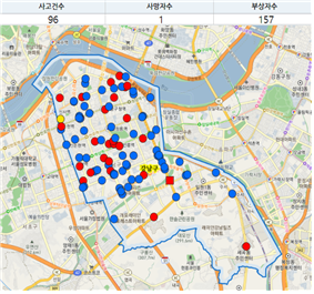 교통사고정보 GIS 서비스 이미지